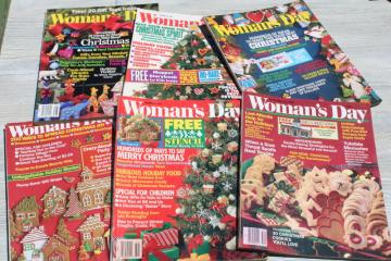 catalog photo of lot 80s vintage Woman's Day Christmas magazines baking, holiday recipes, tons of ads! 